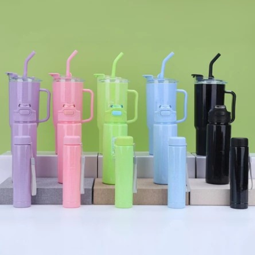 Kit 3 Garrafas - Copo Tendência Agua Squeeze Com Adesivos Lembretes beber Agua