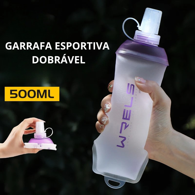 Garrafa Esportiva Dobrável – Leve, Compacta e Livre para Corrida
